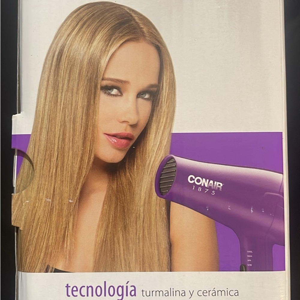 Purple Hair Dryer CONAIR 1875 WATTS POWERFUL VALENTINES DAY💜💜💜💕💕❤️gift - Picture 5 of 5